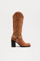 Botas Vaqueras Altas con Detalles Metálicos