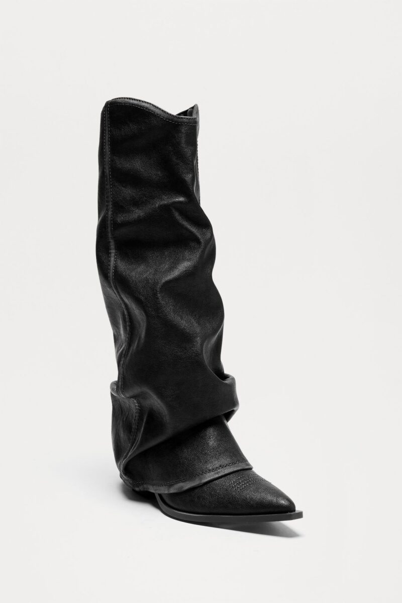 Botas Altas de Tacón Medio con Detalle Sobrepuesto - Image 3