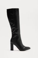 Botas Altas hasta la Rodilla con Tacón y Diseño Cocodrilo