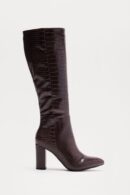 Botas Altas hasta la Rodilla con Tacón y Diseño Cocodrilo