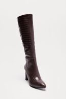 Botas Altas hasta la Rodilla con Tacón y Diseño Cocodrilo