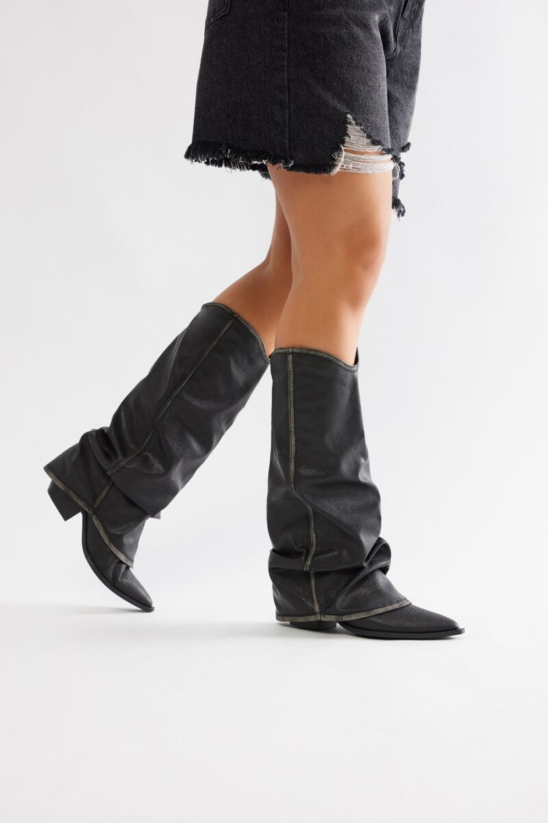 Botas Altas de Tacón Medio con Detalle Sobrepuesto - Image 2