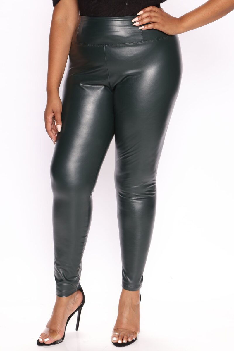 Leggings de Cuero Sintético con Efecto Reductor - Negro - Image 14