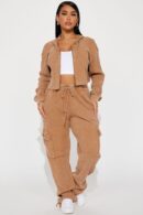 Conjunto de Pantalón Térmico y Hoodie con Cierre Frontal