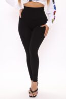 Leggings Negros con Efecto 'Tummy Tuck' y Cintura Alta