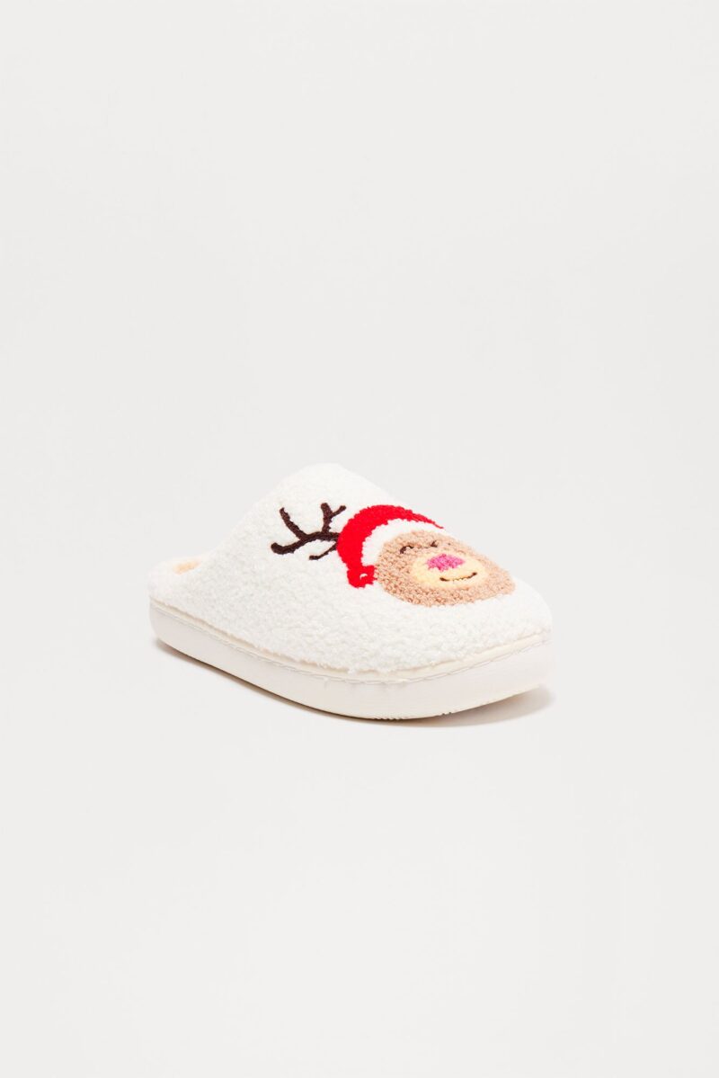 Pantuflas de Reno Navideñas en Color Rojo - Image 2