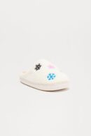 Pantuflas Estampado Copo de Nieve en Blanco Combinado