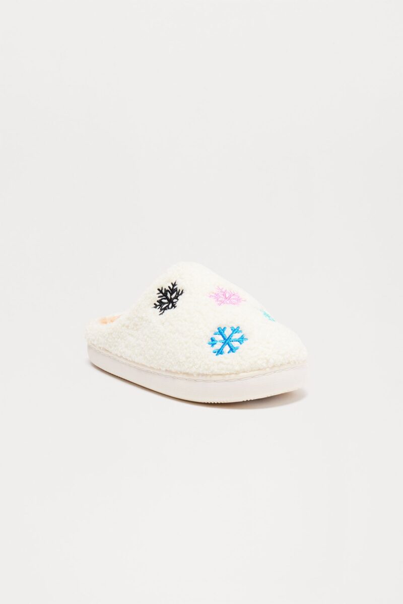 Pantuflas Estampado Copo de Nieve en Blanco Combinado - Image 2