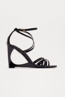 Sandalias de Cuña Negras con Taco Ultra Alto