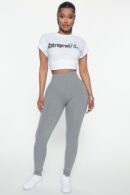 Leggins de Uso Diario Cintura Alta Gris Jaspeado