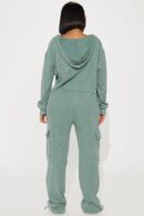 Conjunto de Pantalón Térmico y Hoodie con Cierre Frontal
