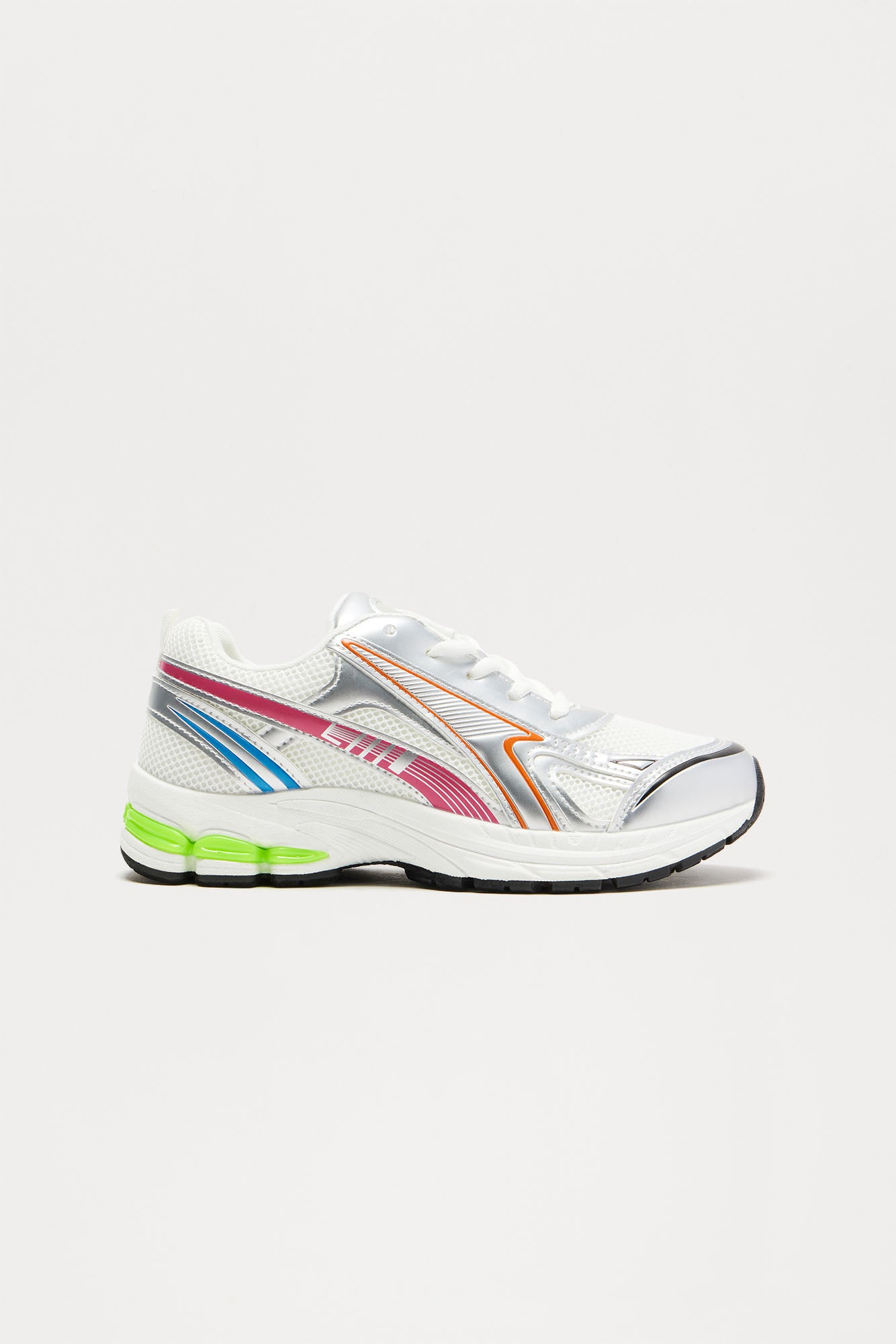 Zapatillas Deportivas con Cordones en Plateado Multicolor