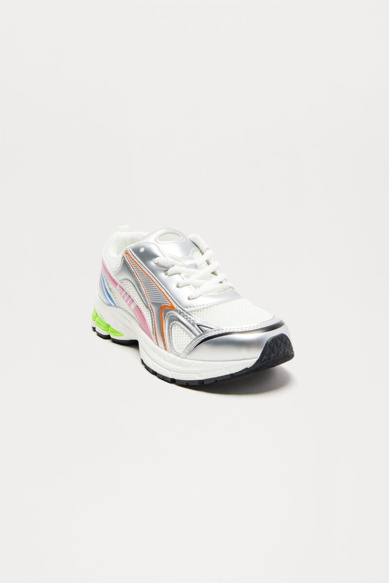 Zapatillas Deportivas con Cordones en Plateado Multicolor - Image 3