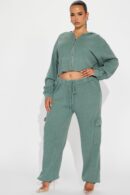 Conjunto de Pantalón Térmico y Hoodie con Cierre Frontal