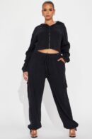 Conjunto de Pantalón Térmico y Hoodie con Cierre Frontal