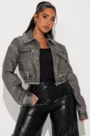 Chaqueta Bomber de Cuero Sintético Lavado