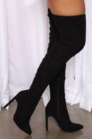 Botas Negras Ultratacón Hasta la Rodilla con Cierre Interior