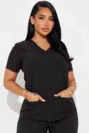 Top Uniforme Médico con 4FLEX y Bolsillos Profundos - Negro