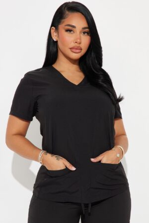 Top Uniforme Médico con 4FLEX y Bolsillos Profundos - Negro