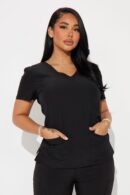 Conjunto de Uniforme Médico de Jogger Elástico con Bolsillos