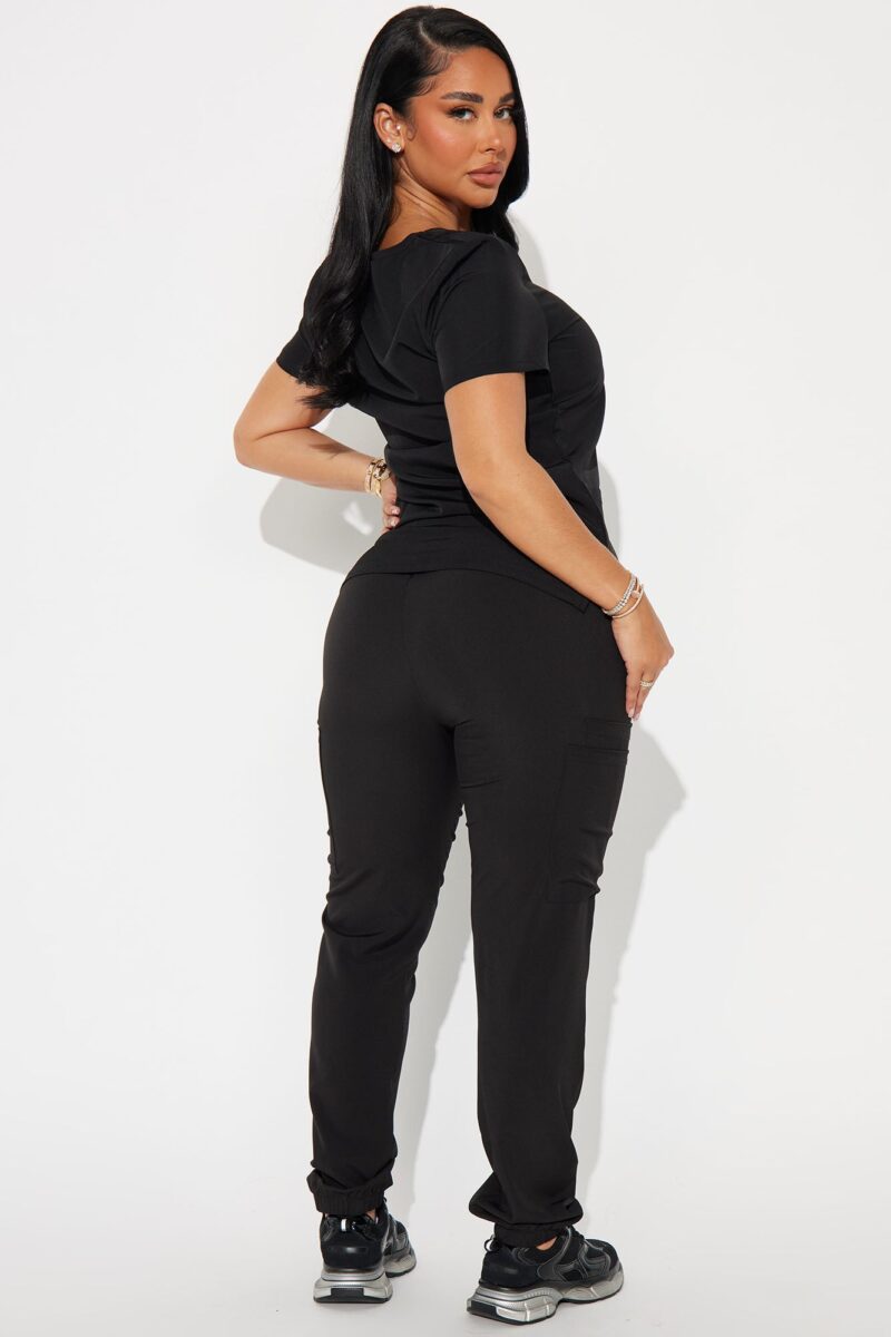 Conjunto de Uniforme Médico de Jogger Elástico con Bolsillos - Image 3