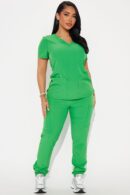Conjunto de Uniforme Médico de Jogger Elástico con Bolsillos