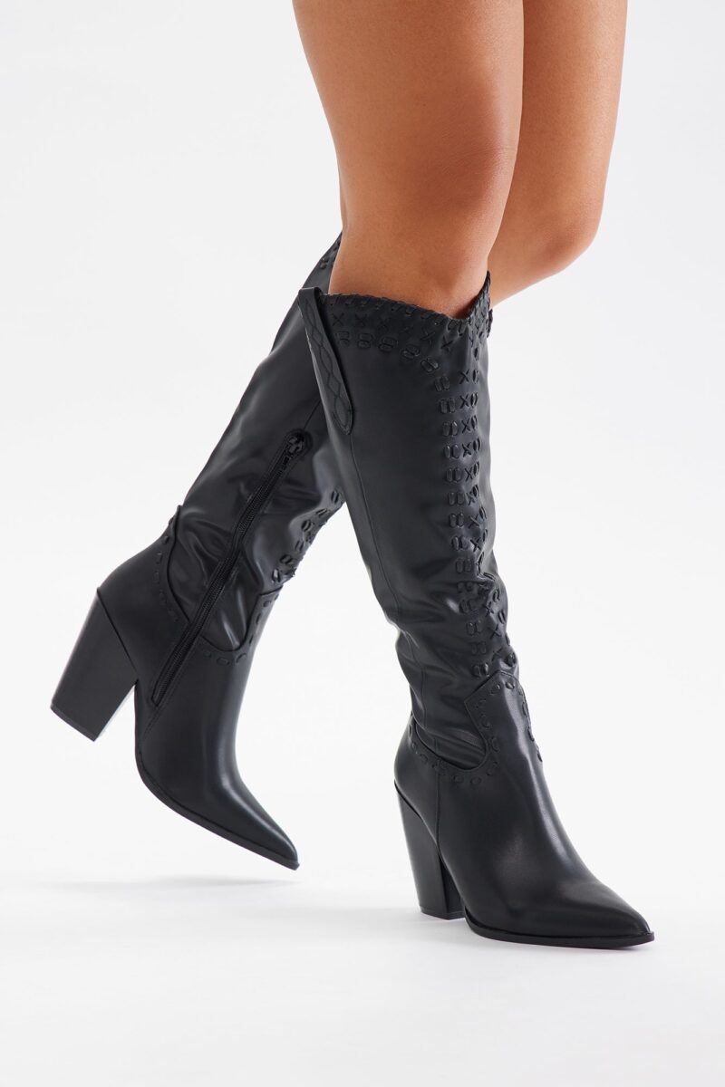 Botas Vaqueras Altas hasta la Rodilla en Marrón - Image 4
