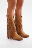 Botas de Vaquero Altas con Flecos y Tacón Medio