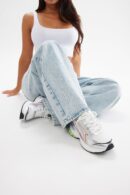 Zapatillas Deportivas con Cordones en Plateado Multicolor