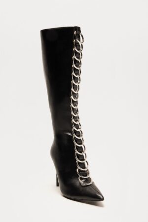 Botas Altas de Tacón Ultra Alto con Detalles Metálicos