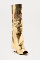 Botas Altas Hasta la Rodilla con Textura de Cocodrilo