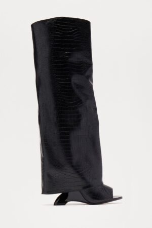 Botas Altas Hasta la Rodilla con Textura de Cocodrilo