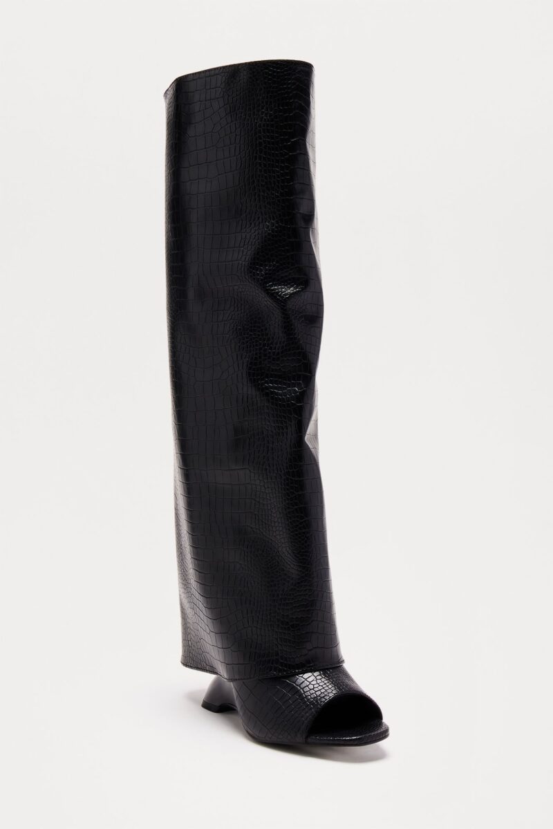 Botas Altas Hasta la Rodilla con Textura de Cocodrilo - Image 3