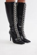 Botas Altas de Tacón Ultra Alto con Detalles Metálicos