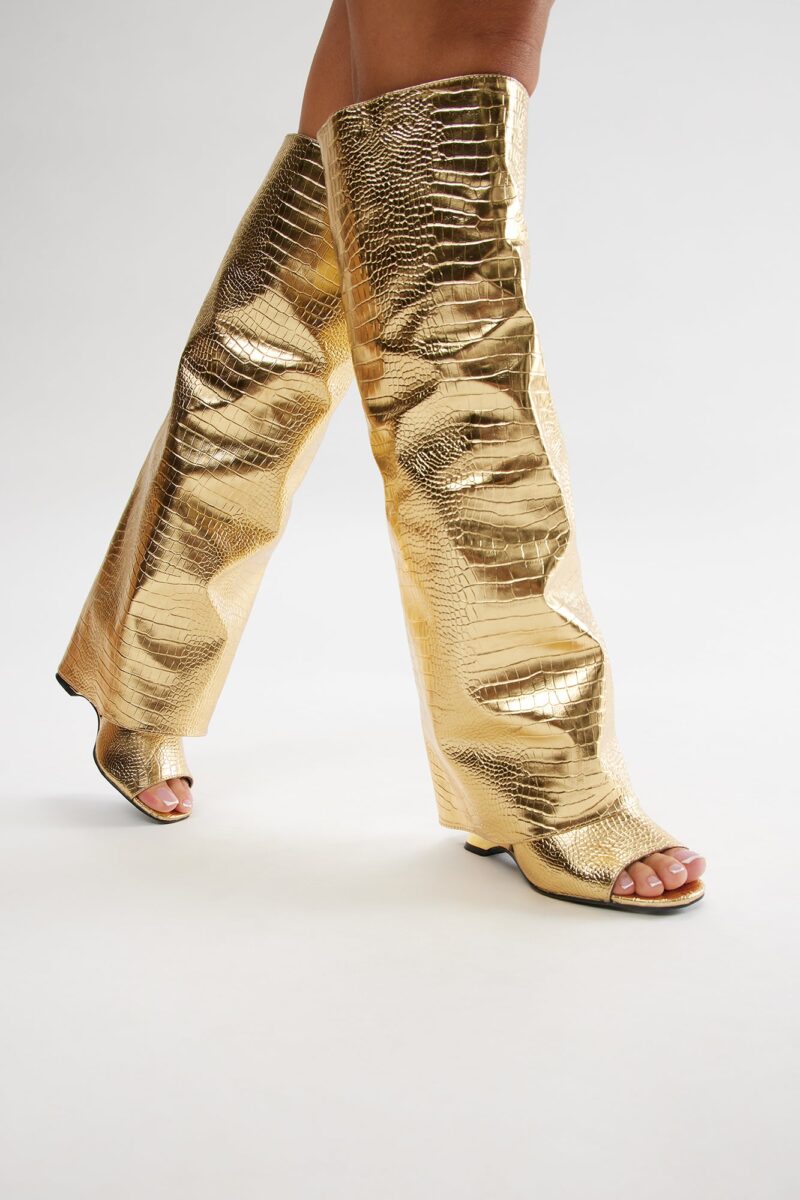 Botas Altas Hasta la Rodilla con Textura de Cocodrilo - Image 7