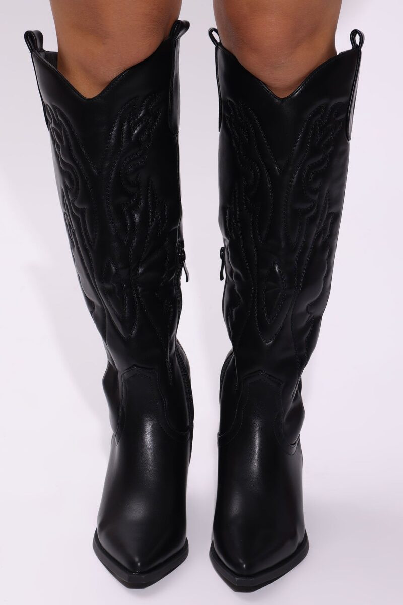 Botas Altas hasta la Rodilla con Tacón Medio y Punta Fina - Image 2