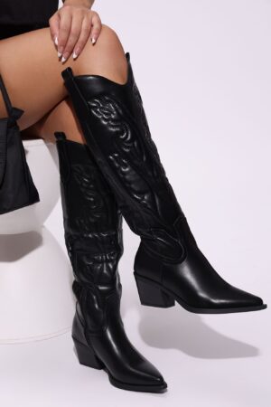 Botas Altas hasta la Rodilla con Tacón Medio y Punta Fina