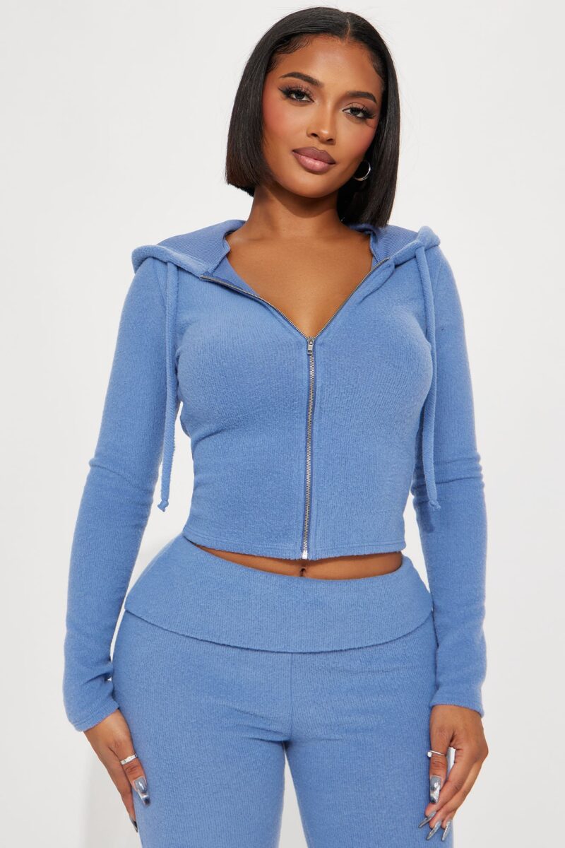 Conjunto de Pantalón y Chaqueta con Capucha en Azul - Image 2