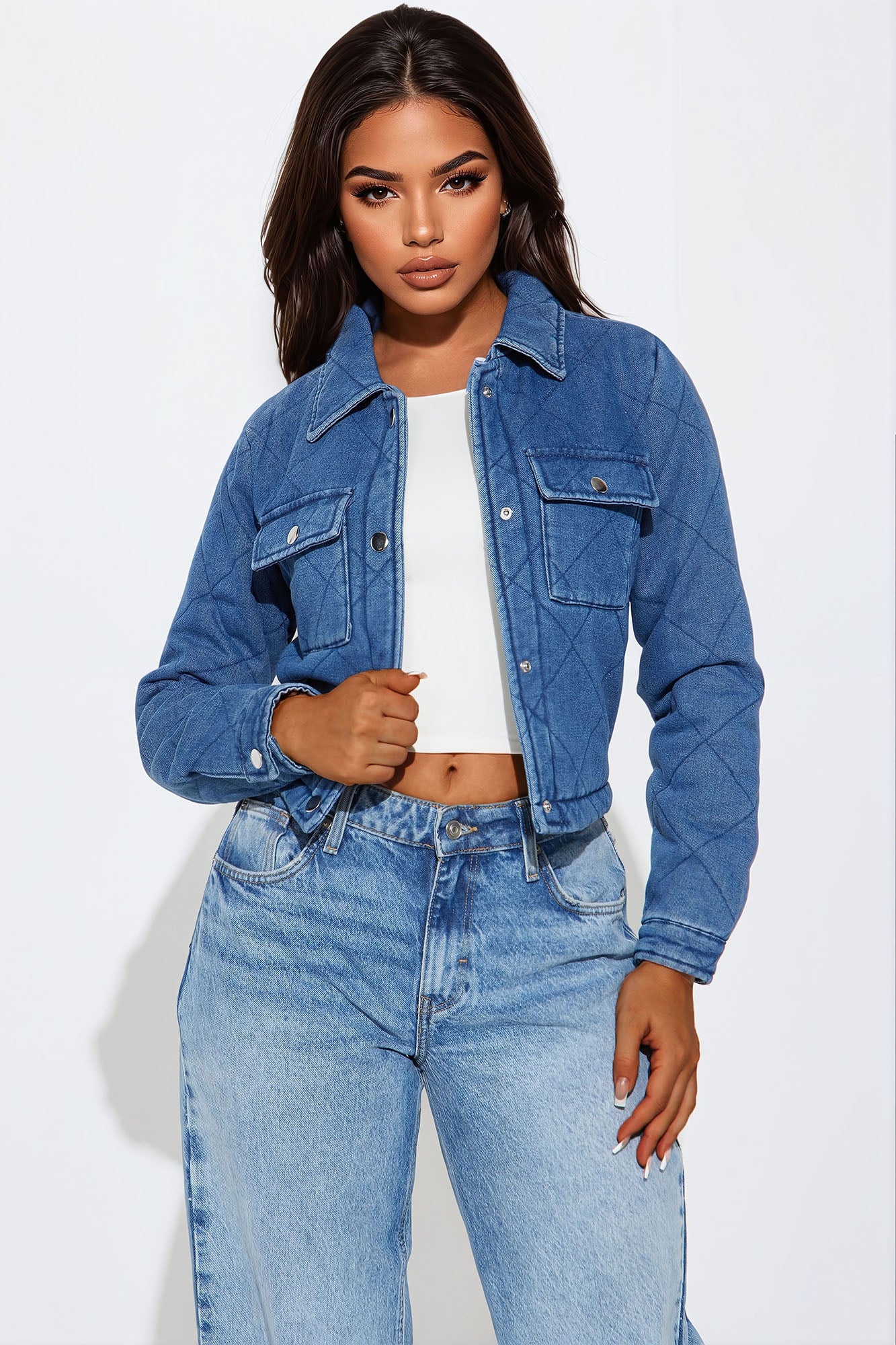 Chaqueta de Denim Acolchada Jeanette - Lavado Medio