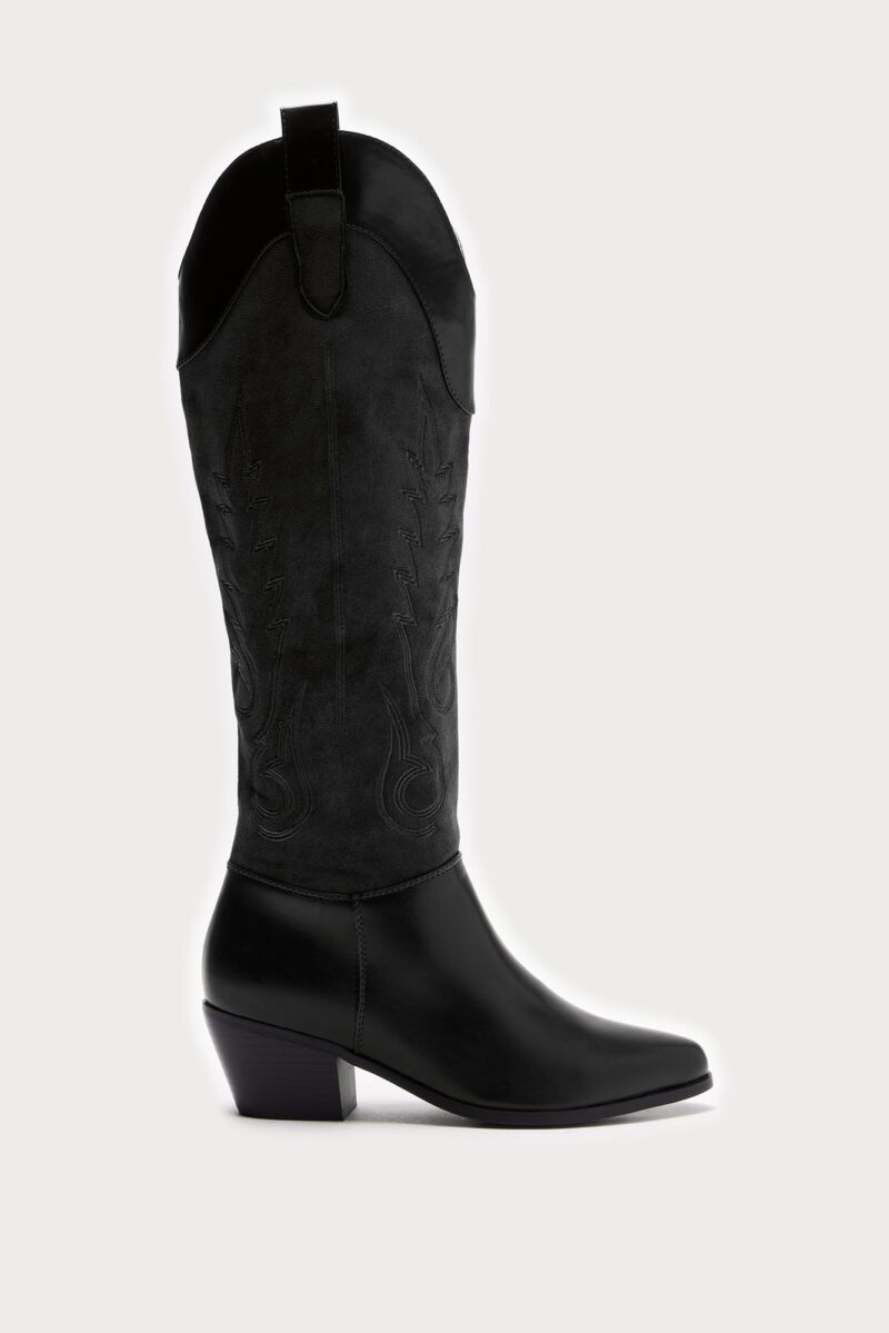 Botas de Vaquero con Tacón Medio y Punta Afilada