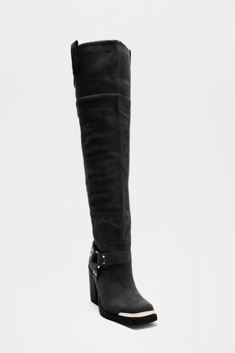 Botas Altas de Tacón Cuadrado con Detalles Metálicos - Image 3