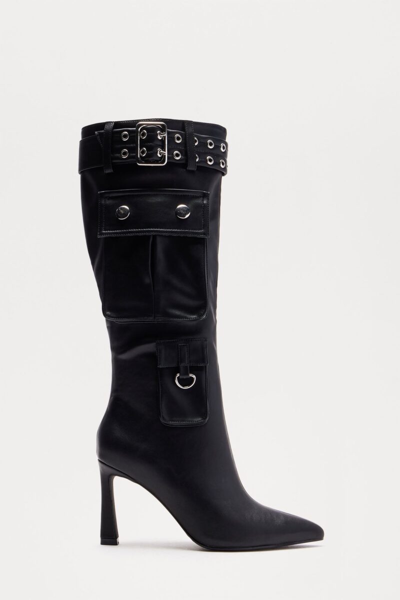 Botas Altas Hasta la Rodilla con Detalle de Hebilla