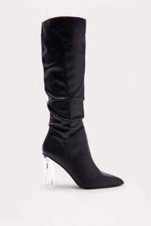 Botas Altas hasta la Rodilla con Tacón Transparente