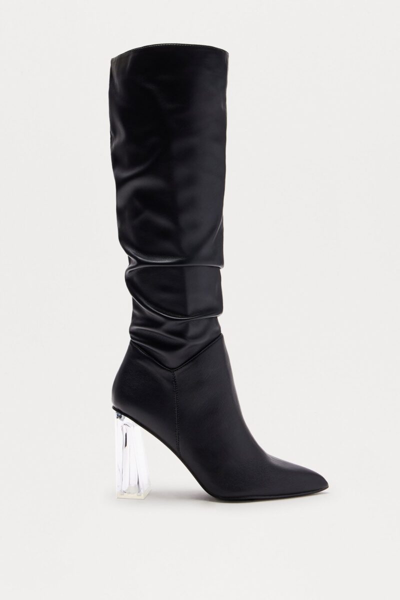 Botas Altas hasta la Rodilla con Tacón Transparente