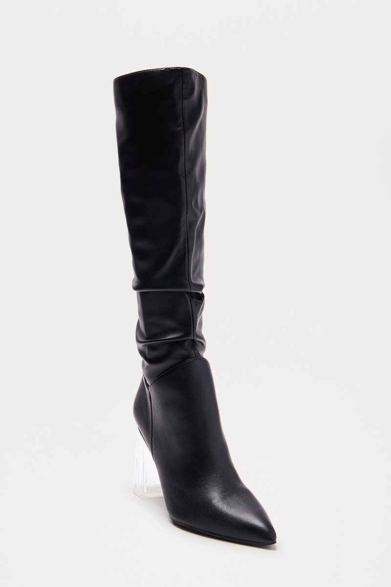 Botas Altas hasta la Rodilla con Tacón Transparente - Image 3