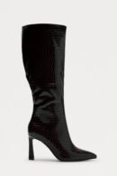 Botas Altas Hasta la Rodilla con Tacón y Estampado de Cocodrilo