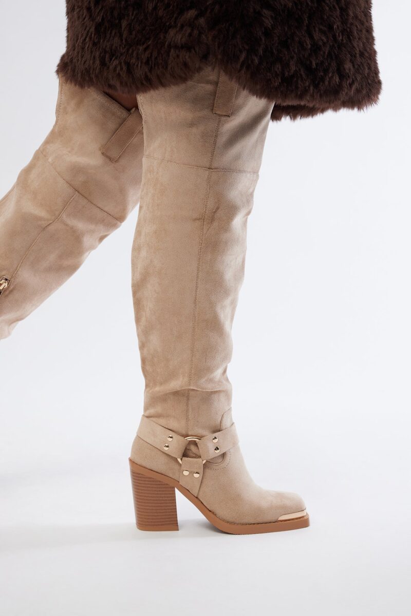 Botas Altas de Tacón Cuadrado con Detalles Metálicos - Image 8