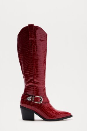 Botas de Vaquero con Hebilla Dottie en Rojo