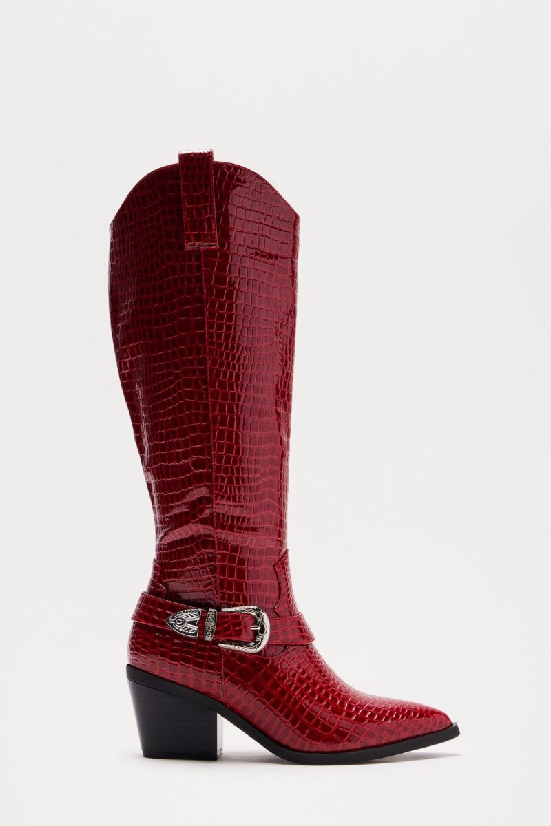 Botas de Vaquero con Hebilla Dottie en Rojo