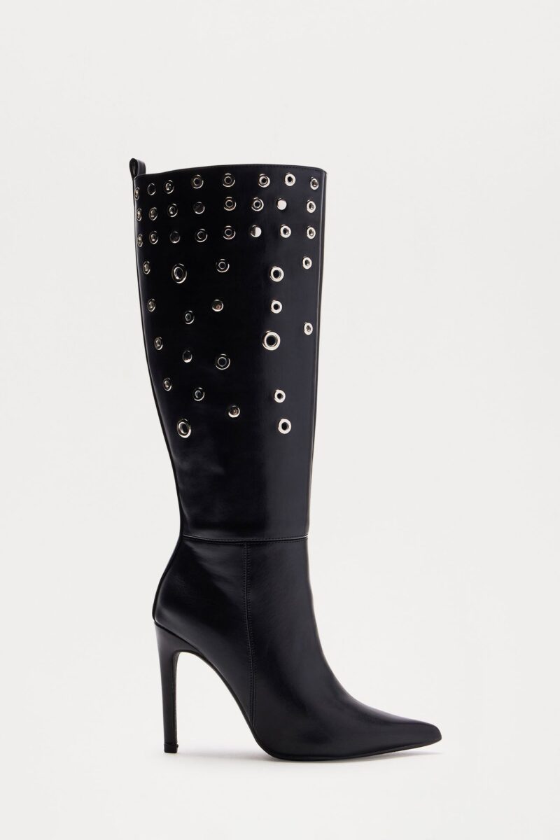 Botas Altas hasta la Rodilla con Detalles de Ojales